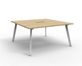 Rapidline Eternity Back to Back 2 Person Workstation 1500 x 750mm Natural Oak / White Satin