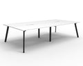 Rapidline Eternity Back to Back 4 Person Workstation 1500 x 750mm Natural White / Black Satin