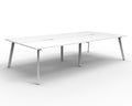 Rapidline Eternity Back to Back 4 Person Workstation 1500 x 750mm Natural White / White Satin