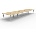 Rapidline Eternity Back to Back 8 Person Workstation 1500 x 750mm Natural Oak / White Satin