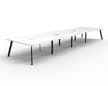 Rapidline Eternity Back to Back 8 Person Workstation 1200 x 750mm Natural White / Black Satin