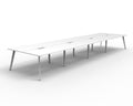 Rapidline Eternity Back to Back 8 Person Workstation 1200 x 750mm Natural White / White Satin