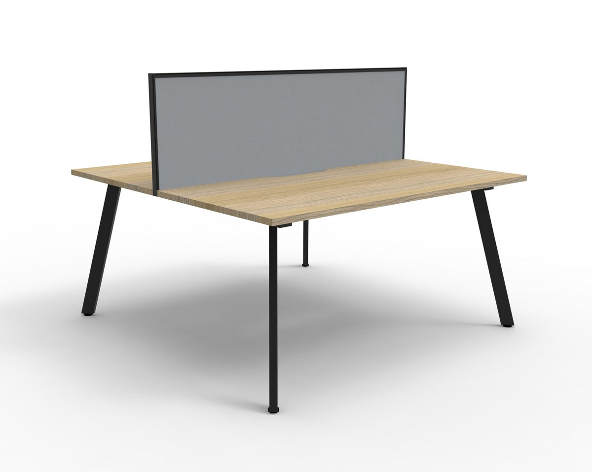 Rapidline Eternity Back to Back 4 Person Workstation 1800 x 750mm with Screen Natural Oak / Black Satin