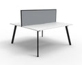 Rapidline Eternity Back to Back 2 Person Workstation 1200 x 750mm with Screen Natural White / Black Satin