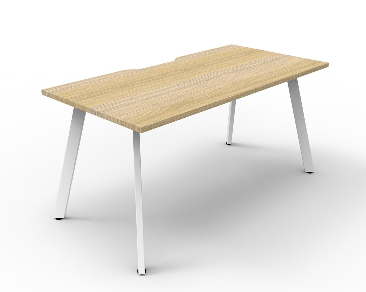 Rapidline Eternity Single Sided Workstation 1200 x 750mm Natural Oak / White Satin