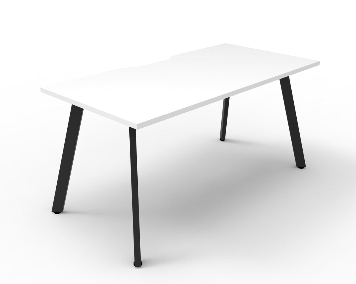 Rapidline Eternity Single Sided Workstation 1500 x 750mm Natural White / Black Satin