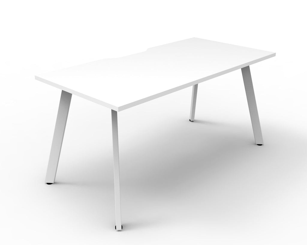 Rapidline Eternity Single Sided Workstation 1800 x 750mm Natural White / White Satin