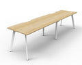 Rapidline Eternity Single Sided 2 Person Workstation 1200 x 750mm Natural Oak / White Satin