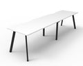 Rapidline Eternity Single Sided 2 Person Workstation 1200 x 750mm Natural White / Black Satin