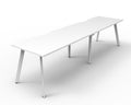 Rapidline Eternity Single Sided 2 Person Workstation 1200 x 750mm Natural White / White Satin