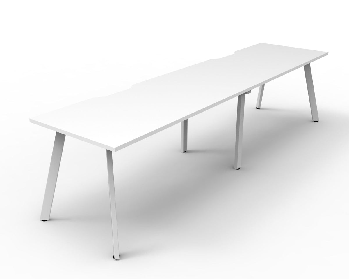 Rapidline Eternity Single Sided 2 Person Workstation 1200 x 750mm Natural White / White Satin
