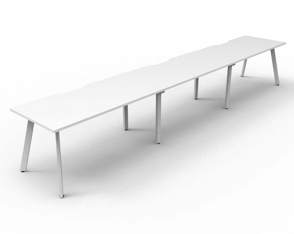 Rapidline Eternity Single Sided 3 Person Workstation 1200 x 750mm Natural White / White Satin
