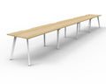Rapidline Eternity Single Sided 4 Person Workstation 1500 x 750mm Natural Oak / White Satin