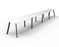 Rapidline Eternity Single Sided 4 Person Workstation 1800 x 750mm Natural White / Black Satin