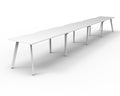 Rapidline Eternity Single Sided 4 Person Workstation 1800 x 750mm Natural White / White Satin