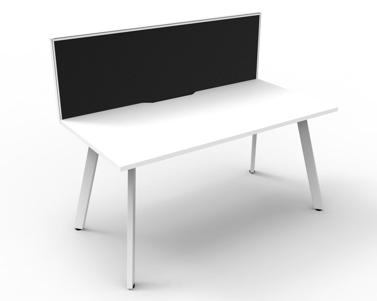 Rapidline Eternity Single Sided Workstation 1800 x 750mm with Screen Natural White / White Satin