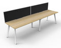 Rapidline Eternity Single Sided 2 Person Workstation 1800 x 750mm with Screen Natural Oak / White Satin