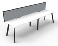 Rapidline Eternity Single Sided 2 Person Workstation 1800 x 750mm with Screen Natural White / Black Satin