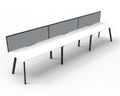 Rapidline Eternity Single Sided 3 Person Workstation 1500 x 750mm with Screen Natural White / Black Satin