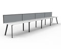 Rapidline Eternity Single Sided 4 Person Workstation 1500 x 750mm with Screen Natural White / Black Satin