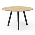Rapidline Eternity Round Meeting Table 900mm Diameter Natural Oak / Black
