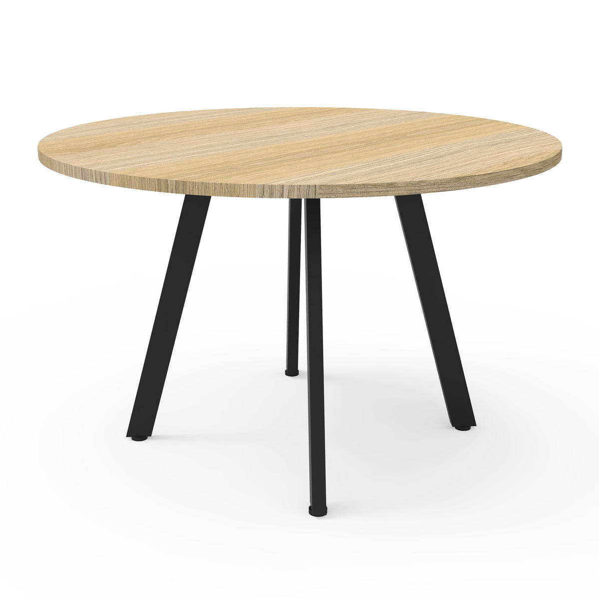 Rapidline Eternity Round Meeting Table 1200mm Diameter Natural Oak / Black
