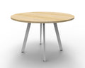 Rapidline Eternity Round Meeting Table 900mm Diameter Natural Oak / White
