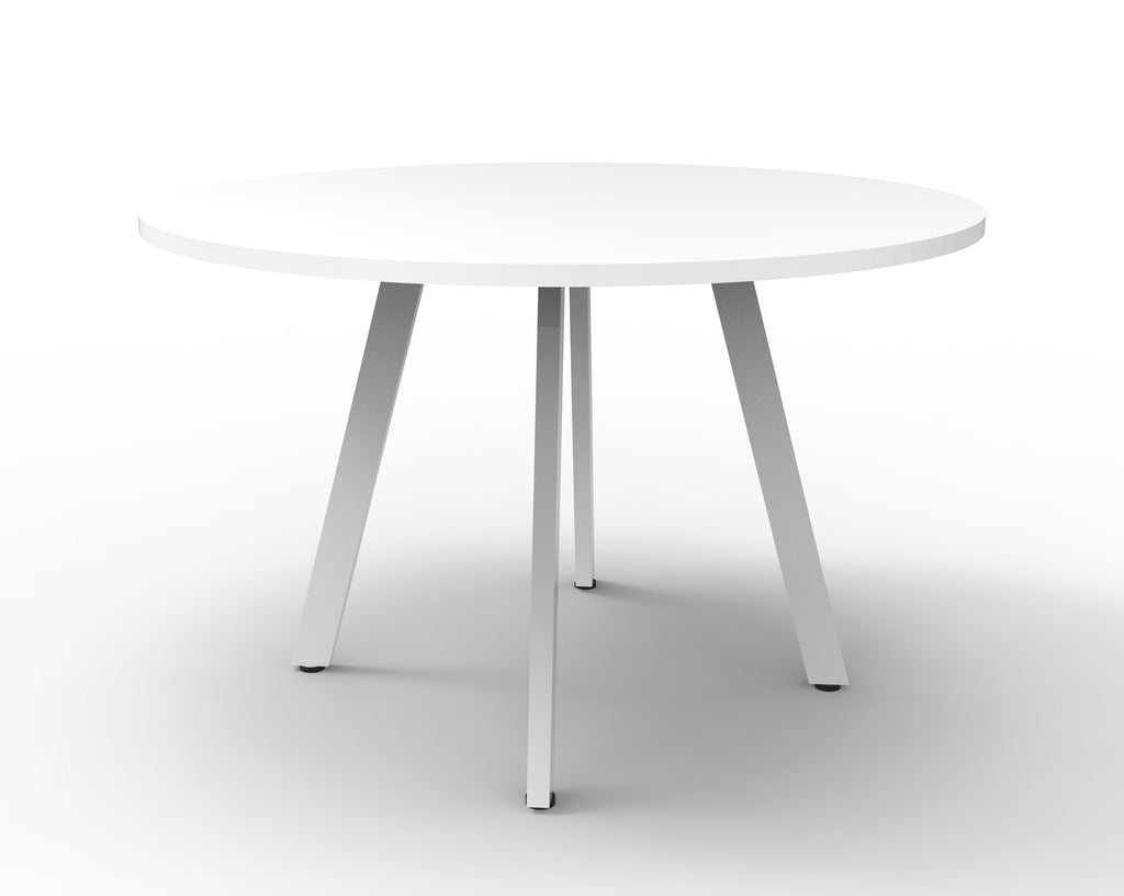 Rapidline Eternity Round Meeting Table 900mm Diameter Natural White / White