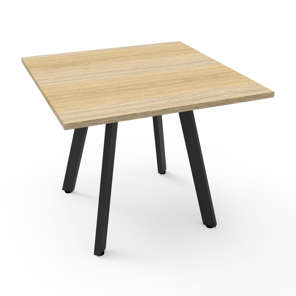 Rapidline Eternity Square Meeting Table 900 x 900mm Natural White / Black Satin
