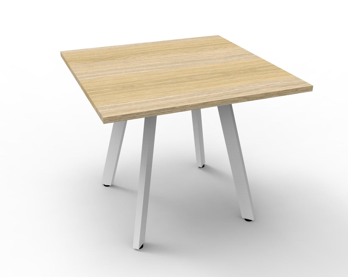 Rapidline Eternity Square Meeting Table 900 x 900mm Natural White / White Satin