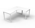 Rapidline Deluxe Rapid Infinity Corner Workstation Loop Leg 1500 x 1500 x 750mm Natural White / White Satin