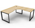 Rapidline Deluxe Rapid Infinity Corner Workstation Loop Leg 1800 x 1500 x 750mm Natural Oak / Black Satin