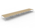 Rapidline Deluxe Infinity Back to Back 10 Person Workstation Loop Leg 1500 x 750mm Natural Oak / White Satin