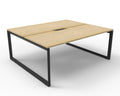 Rapidline Deluxe Infinity Back to Back 2 Person Workstation Loop Leg 1200 x 750mm Natural Oak / Black Satin