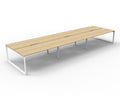 Rapidline Deluxe Infinity Back to Back 6 Person Workstation Loop Leg 1500 x 750mm Natural Oak / White Satin