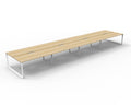 Rapidline Deluxe Infinity Back to Back 8 Person Workstation Loop Leg 1500 x 750mm Natural Oak / White Satin