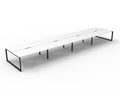 Rapidline Deluxe Infinity Back to Back 8 Person Workstation Loop Leg 1500 x 750mm Natural White / Black Satin