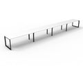 Rapidline Deluxe Infinity Single Sided 4 Person Workstation Loop Leg 1500 x 750mm Natural White / Black Satin