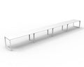 Rapidline Deluxe Infinity Single Sided 4 Person Workstation Loop Leg 1200 x 750mm Natural White / White Satin