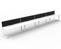 Rapidline Deluxe Infinity Single Sided 4 Person Workstation Loop Leg 1200 x 750mm with Screen Natural White / White Satin