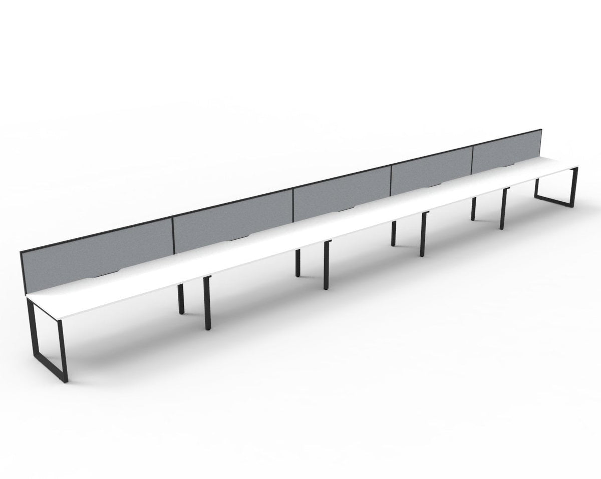 Rapidline Deluxe Infinity Single Sided 5 Person Workstation Loop Leg 1800 x 750mm Natural White / White Satin