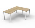 Rapidline Deluxe Infinity Corner Workstation 1500 x 1500 x 750mm Natural Oak / White Satin