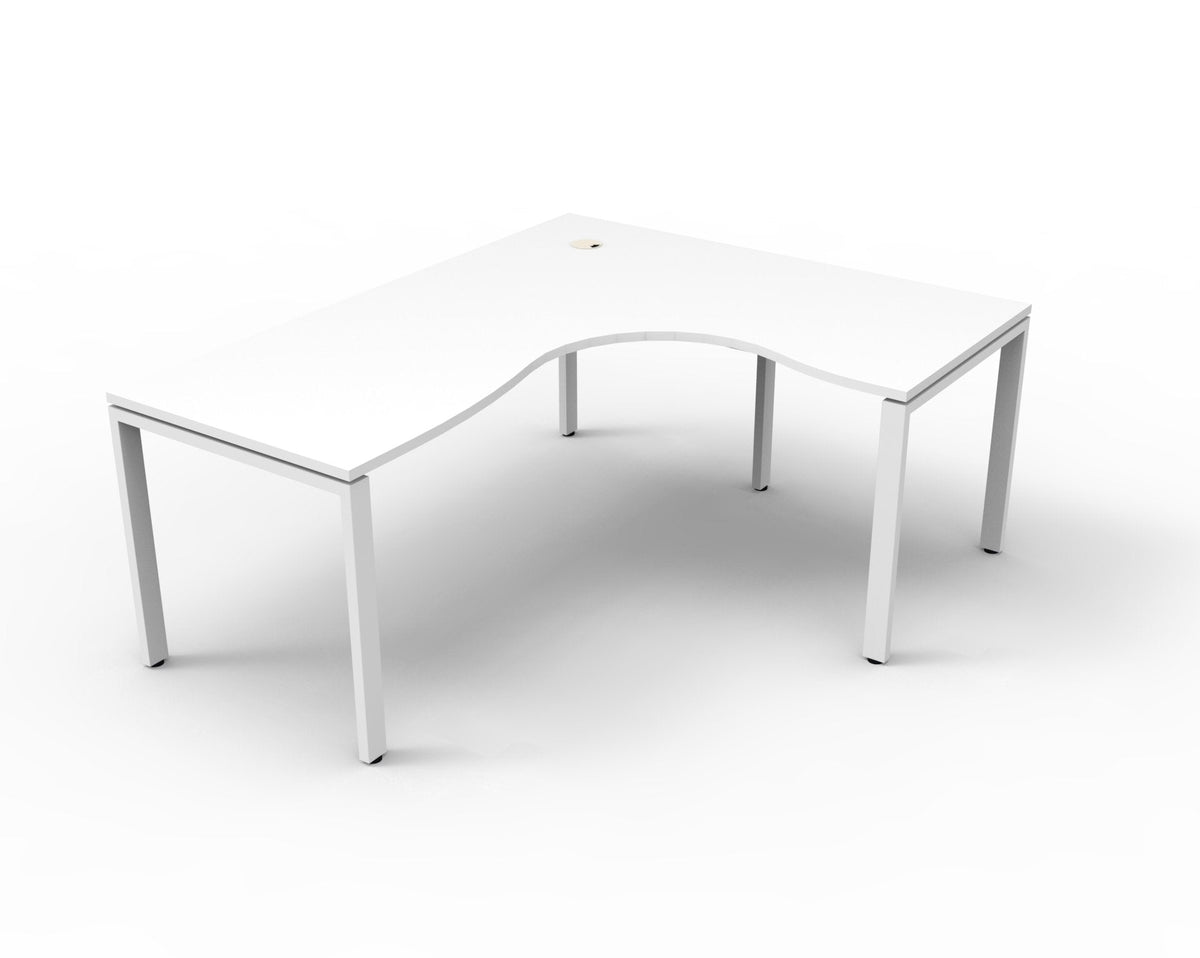 Rapidline Deluxe Infinity Corner Workstation 1800 x 1500 x 750mm Natural White / Black Satin