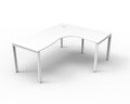 Rapidline Deluxe Infinity Corner Workstation 1800 x 1800 x 750mm Natural White / White Satin