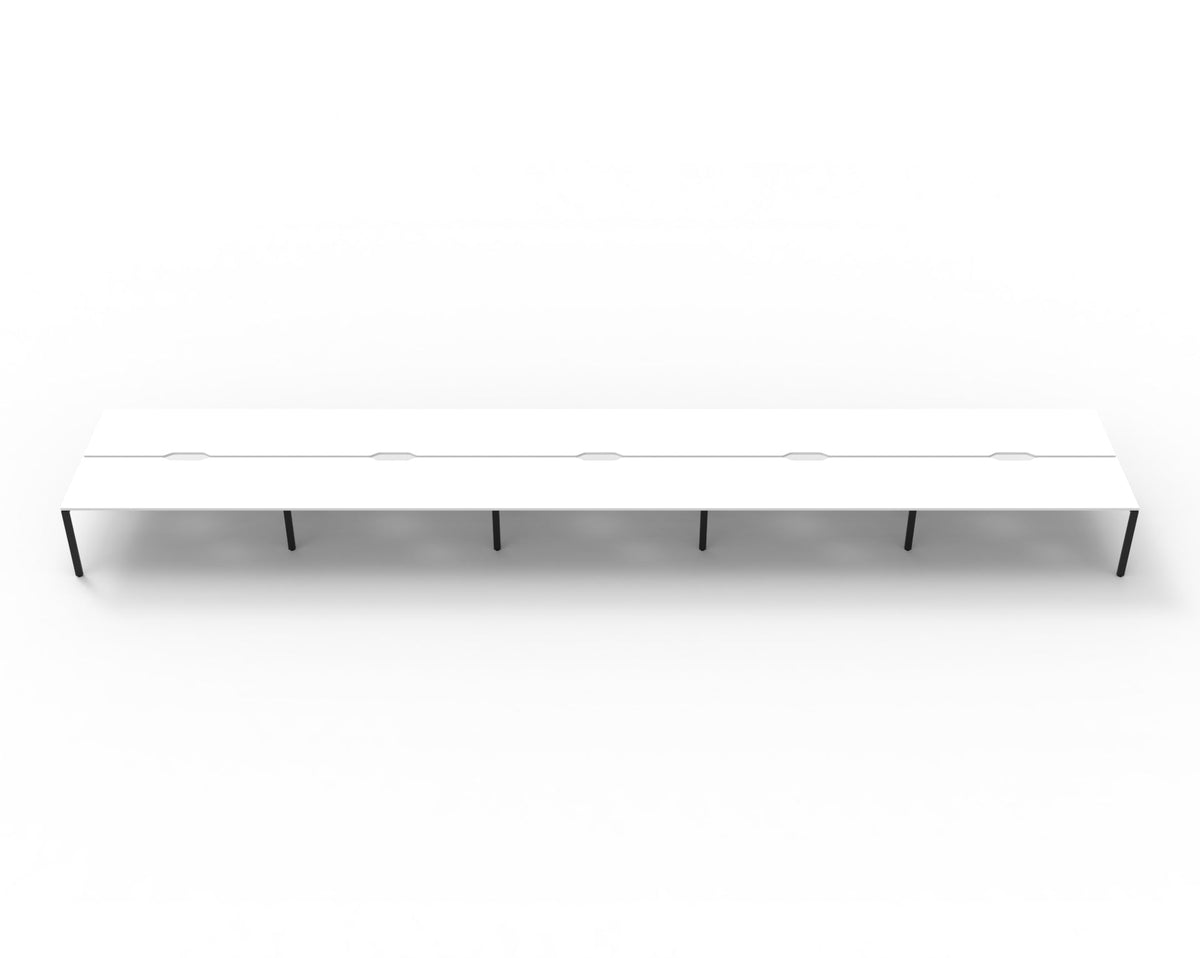 Rapidline Deluxe Infinity Back to Back 2 Person Workstation Profile Leg 1200 x 750mm Natural Oak / Black Satin