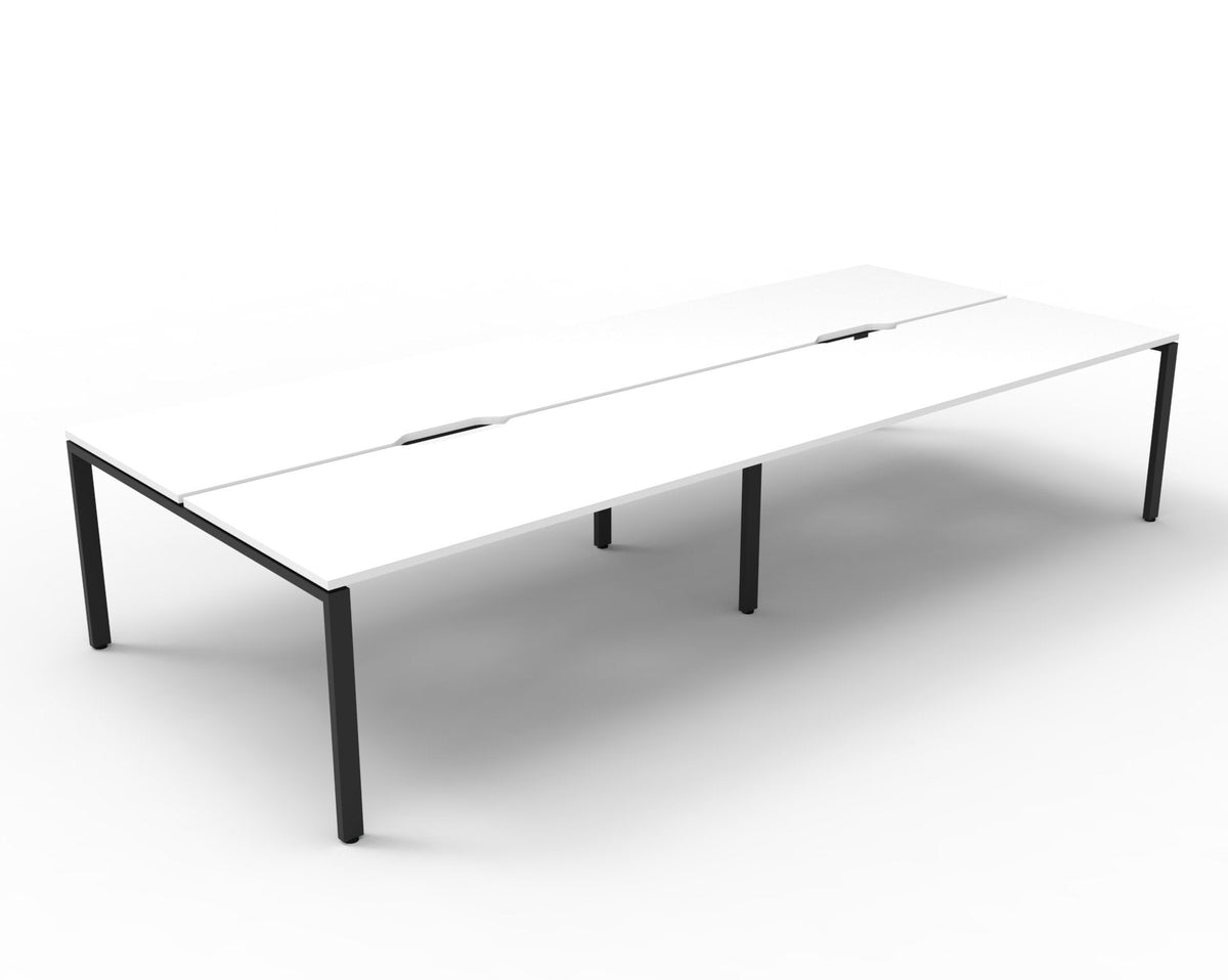 Rapidline Deluxe Infinity Back to Back 8 Person Workstation Profile Leg 1500 x 750mm Natural Oak / White Satin