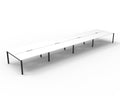 Rapidline Deluxe Infinity Back to Back 8 Person Workstation Profile Leg 1200 x 750mm Natural White / Black Satin