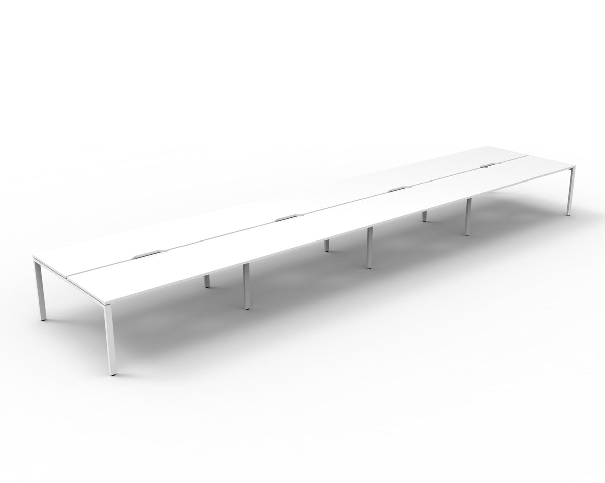 Rapidline Deluxe Infinity Back to Back 8 Person Workstation Profile Leg 1800 x 750mm Natural White / White Satin