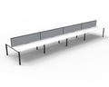 Rapidline Deluxe Infinity Back to Back 8 Person Workstation Profile Leg 1800 x 750mm with Screen Natural White / Black Satin