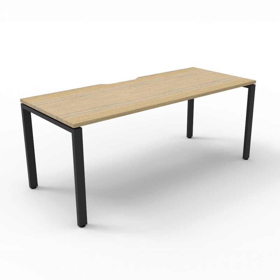 Rapidline Deluxe Infinity Single Sided Workstation Profile Leg 1500 x 750mm with Screen Natural White / Black Satin